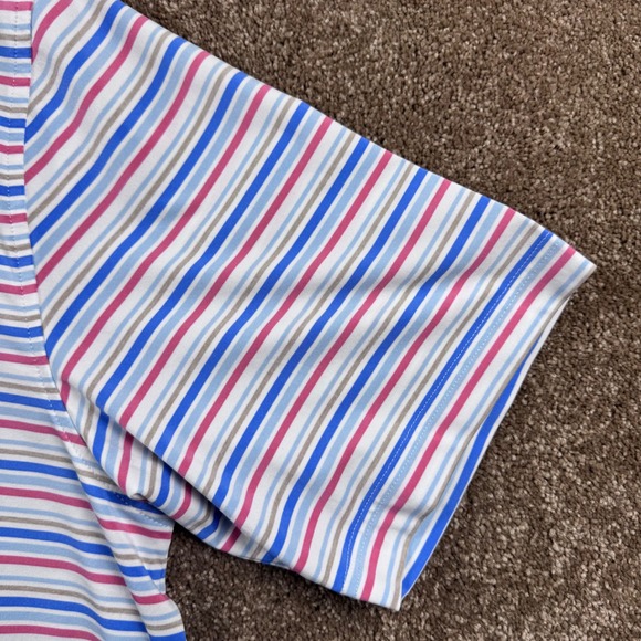 Peter Millar Summer Comfort Mens XL Polo Shirt Striped Short Sleeve Golf - Picture 3 of 8